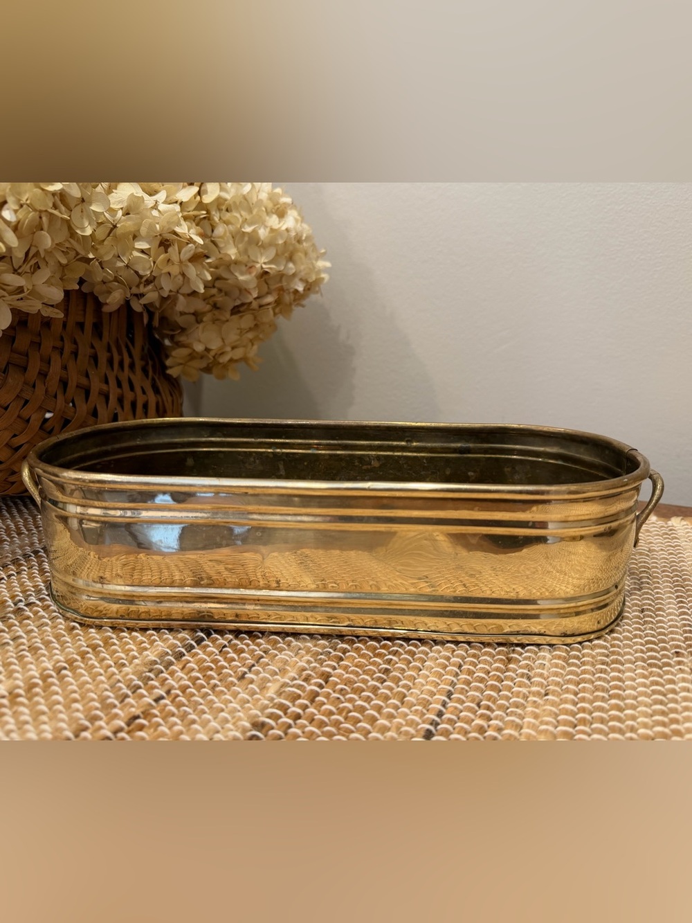 Vintage 12’’ Brass Planter with Handles